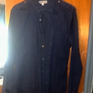 Express Deep Blue Fitted Shirt